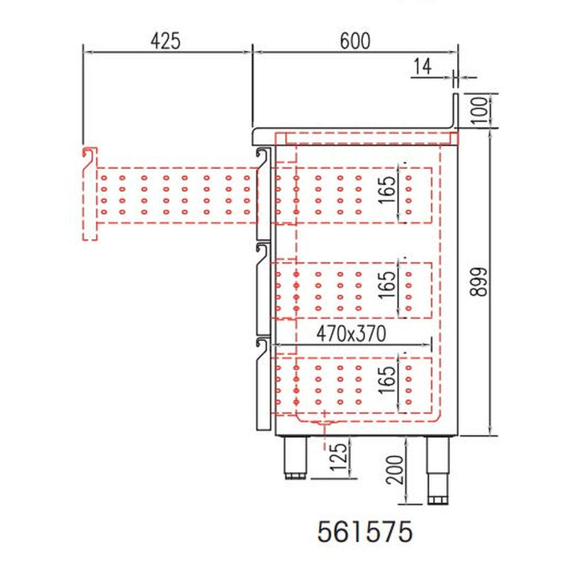 CORECO Kit tiroir pour meuble 600 FMR - vue avant