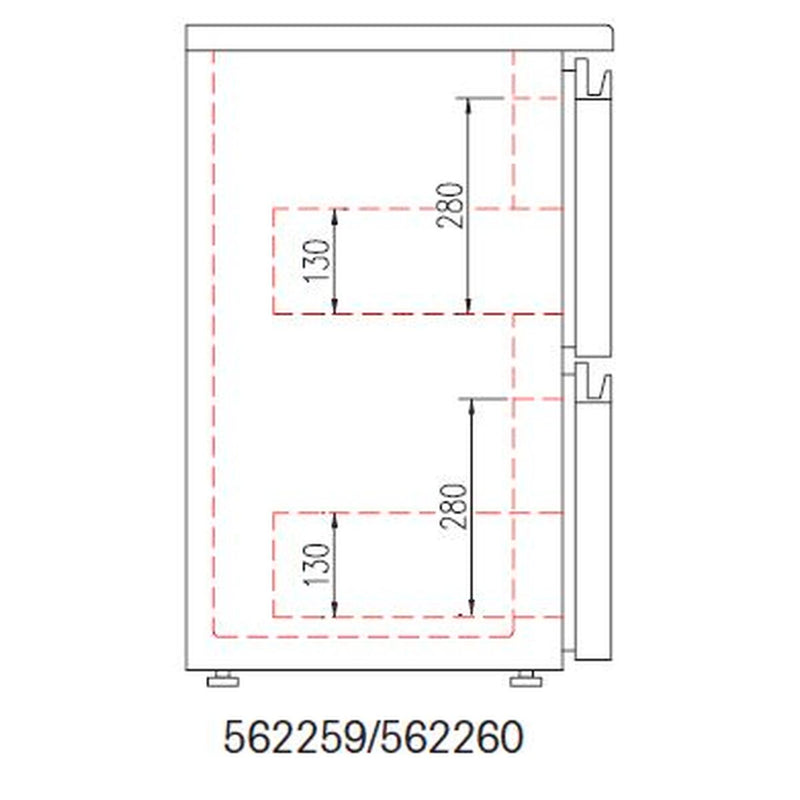 CORECO Kit tiroir pour meuble 530 - Snack bar - vue avant