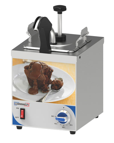 Distributeur à sauce avec pompe et bec chauffant