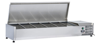 Saladette à poser 5 x GN 1/3 + 1 GN 1/2 avec couvercle