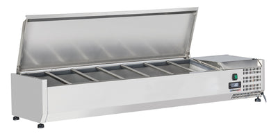 Saladette à poser 7 x GN 1/4 avec couvercle