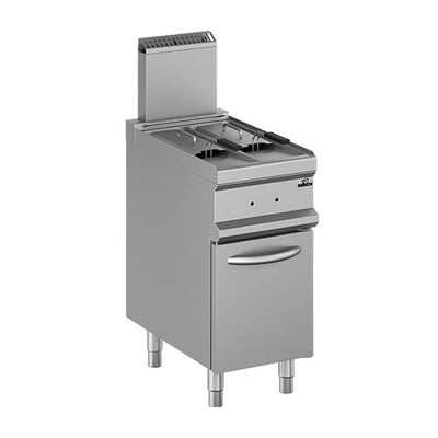 Friteuse a gaz sur placard 2 cuves 2x7l dot: 1 panier/cuve // dim panier: 120x295x120 — Technitalia essential