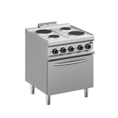 Fourneau 4 plaques rondes 2x2,6kw sur four electrique statique gn2/1 dotation four: 1 grille gn2/1 — Technitalia essential
