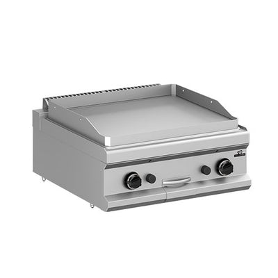 Plaque a snacker gaz lisse chrome long 700 temperature de 0 a 280°c — Technitalia essential