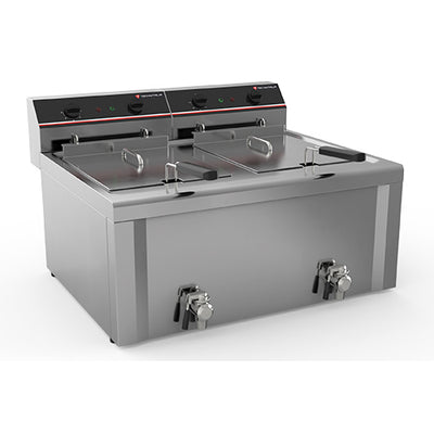 Friteuse electrique master a poser 2 cuves 2x 10/12 l dot: 1 panier/cuve // rendement 2x26kg/h — Technitalia essential