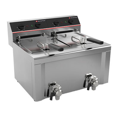 Friteuse electrique master a poser 2 cuves 2x 8/9 l dot: 1 panier/cuve // rendement 2x25kg/h — Technitalia essential