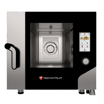 Four mixte a vapeur 5 niveaux gn1/1 cmd tactiles ouverture laterale gamme opium line avec humidificateur régulé 2 ventilateurs bidirectionnels + sonde numerique espacement niv : 68mm — Technitalia gold