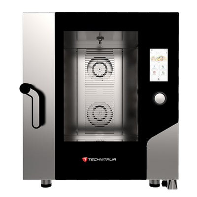 Four mixte a vapeur 7 niveaux gn1/1 cmd tactiles ouverture laterale gamme opium line avec humidificateur régulé 2 ventilateurs bidirectionnels + sonde numerique espacement niv : 68mm — Technitalia gold