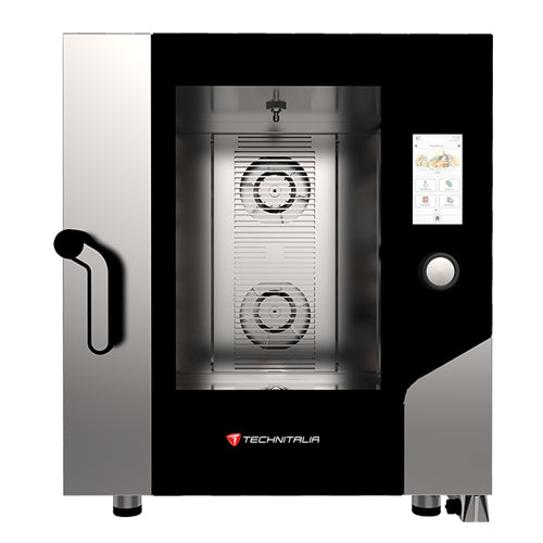 Four mixte a vapeur 7 niveaux gn1/1 cmd tactiles ouverture laterale gamme opium line avec humidificateur régulé 2 ventilateurs bidirectionnels + sonde numerique espacement niv : 68mm — Technitalia gold