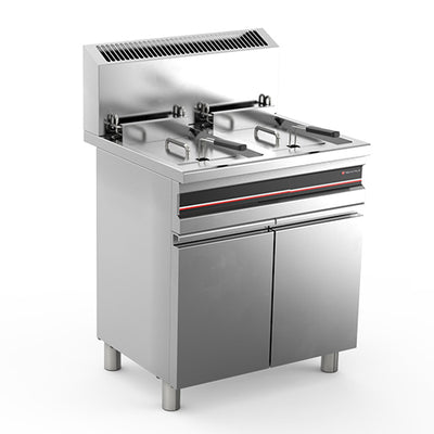 Friteuse gaz sur coffre 2 cuves 2x14l dot: 1 panier/cuve — Technitalia essential
