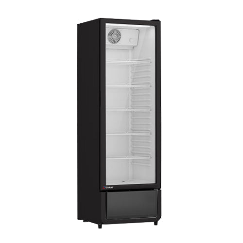 Armoire a boisson 1 porte vitree noire groupe en bas 5 grilles interieur abs blanc — Carat