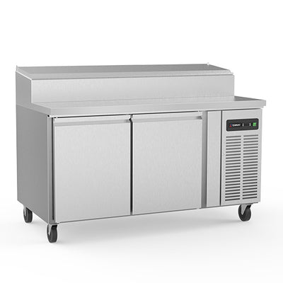 Desserte de preparation refrigeree positive 2p 7 bacs gn 1/3 390l 2 grilles 600x400 + 2 pg — Carat