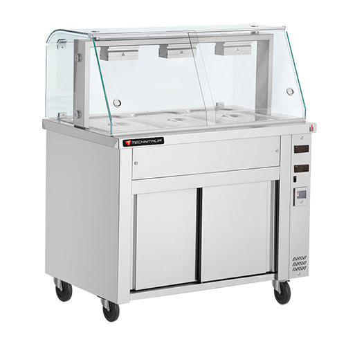 Vitrine bain marie sur placard neutre 3 gn1/1 — Technitalia essential