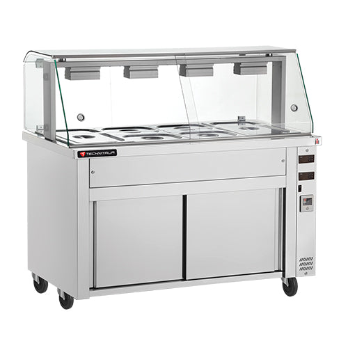 Vitrine bain marie sur placard neutre 4 gn1/1 — Technitalia essential