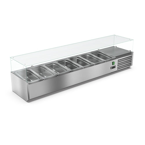 Vitrinette réfrigérée vitrée 7xgn1/3 bac gn non inclus — Carat