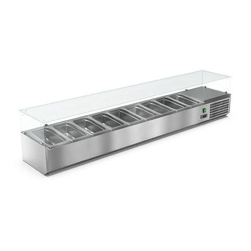 Vitrinette réfrigérée vitrée 9xgn1/3 bac gn non inclus — Carat