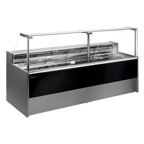 Vitrine comptoir salerno avec reserve longueur 2500 — Technitalia essential