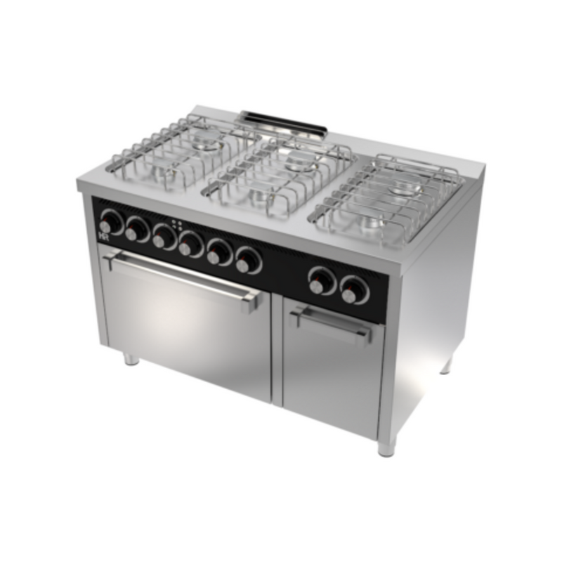 HR FAINCA Fourneau "basic" 6 feux vifs s/750 avec four électrique - vue avant