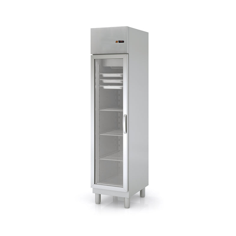 DOCRILUC Armoire GN1/1 côtés emboutis positive 1 p. vitrée - vue avant