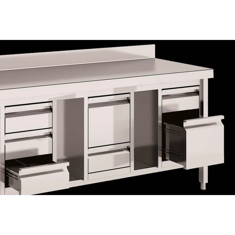ERATOS Tiroirs pour table inox - vue intérieure