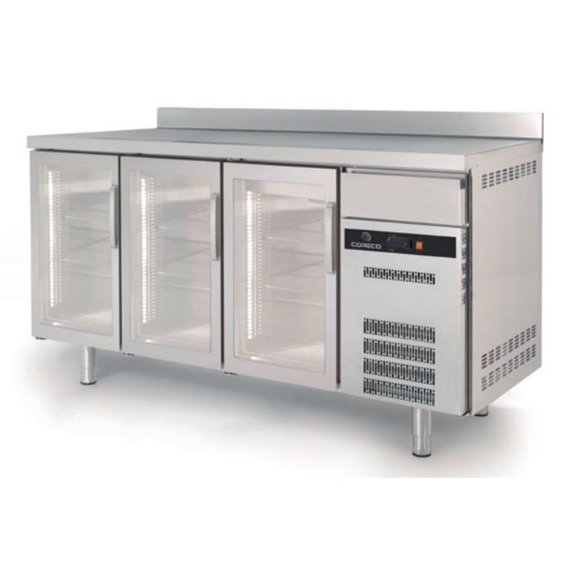 CORECO Arrière bar 600 positif S-Line - 3 portes vitrées - vue avant