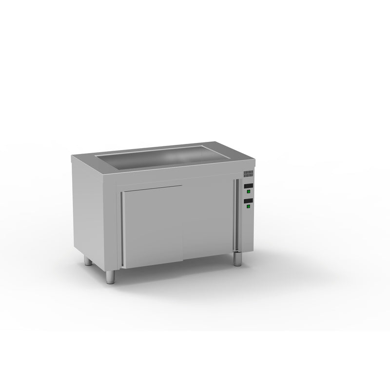 ERATOS Meuble bain-marie à eau en inox - vue avant