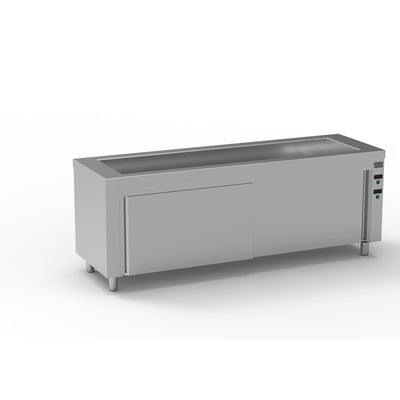ERATOS Meuble bain-marie à eau en inox - vue avant