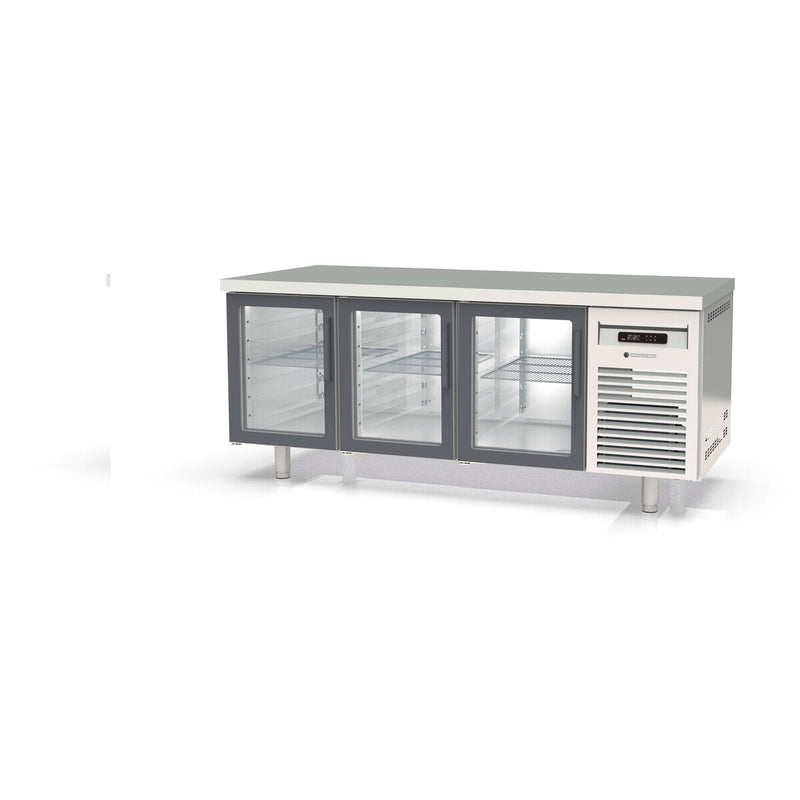 CORECO Meuble 800 positif - 3 portes vitrées - vue avant