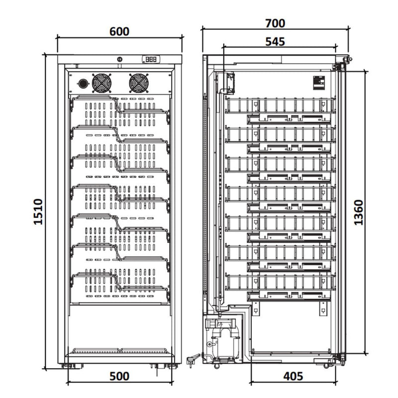 MARECOS Armoire à vin mono-température - Gamme Exclusive - vue intérieure