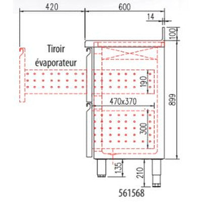 CORECO Kit tiroir pour meuble 600 FMR - vue avant