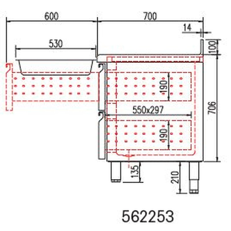 CORECO Kit tiroir pour meuble 700 TGR-S - vue avant