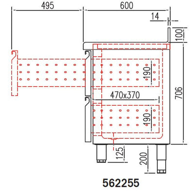 CORECO Kit tiroir pour meuble 600 TSR-S - vue avant