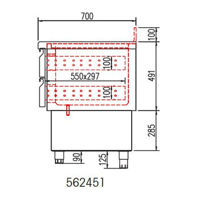 CORECO Kit tiroir pour meuble 700 MF et saladettes - vue avant