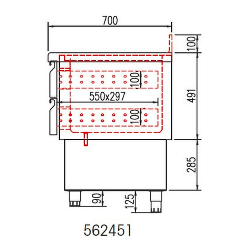 CORECO Kit tiroir pour meuble 700 MF et saladettes - vue avant
