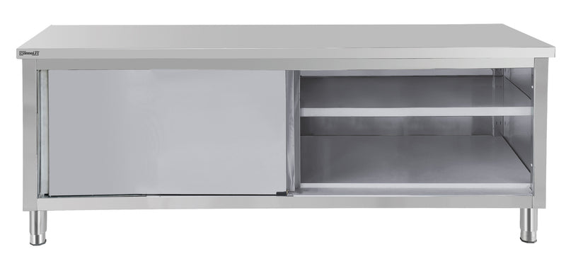 Table de travail Inox 700 avec portes coulissantes 1400 mm