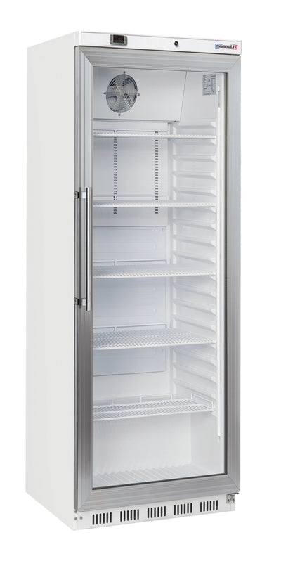 Armoire positive vitrée 400 L Blanche