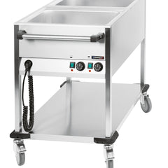 Chariot bain-marie à eau 2 x GN 1/1
