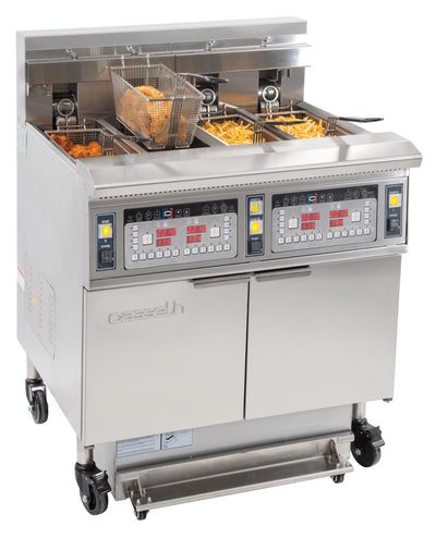 Friteuse électrique avec filtration 4 x 12 litres 17+17kW