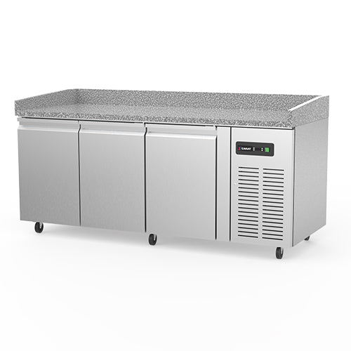 Meuble a pizza positif 3p prof 800 444l 3 grilles 600x400 + 3 pg — Carat