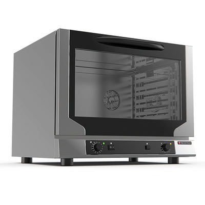 Four mixte a vapeur 4 niveaux gn1/1 et 600x400 cmd mecaniques ouverture frontale gamme space line avec humidificateur régulé 2 ventilateurs unidirectionnels espacement niv : 73mm — Technitalia essential