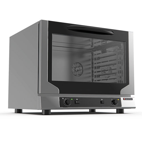 Four mixte a vapeur 4 niveaux gn1/1 et 600x400 cmd mecaniques ouverture frontale gamme space line avec humidificateur régulé 2 ventilateurs unidirectionnels espacement niv : 73mm — Technitalia essential