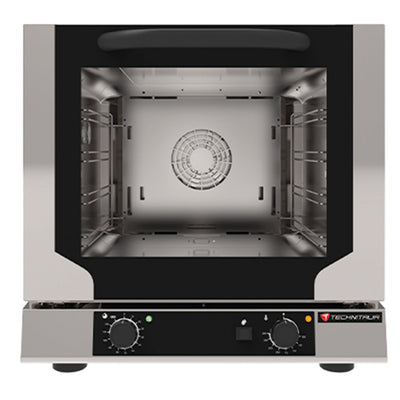 Four mixte a vapeur 4 niveaux 429x345 cmd mecaniques ouverture frontale gamme space line avec humidificateur régulé 1 ventilateur unidirectionnel espacement niv : 74mm — Technitalia essential