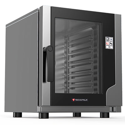 Four mixte a vapeur 5 niveaux gn2/3 cmd tactile ouverture laterale gamme space line avec humidificateur régulé 1 ventilateur bidirectionnel espacement niv : 74mm — Technitalia essential