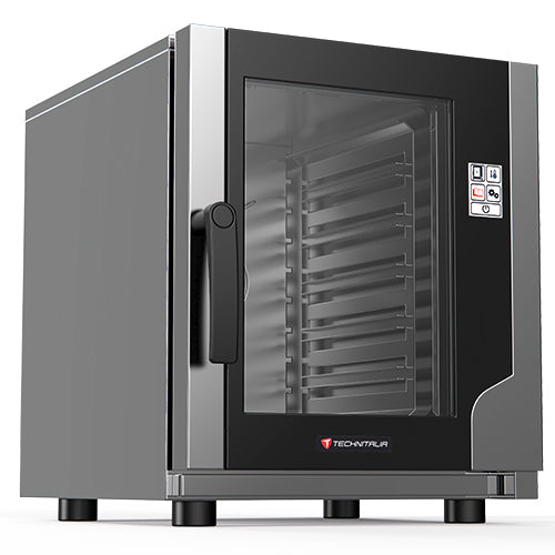 Four mixte a vapeur 5 niveaux gn2/3 cmd tactile ouverture laterale gamme space line avec humidificateur régulé 1 ventilateur bidirectionnel espacement niv : 74mm — Technitalia essential