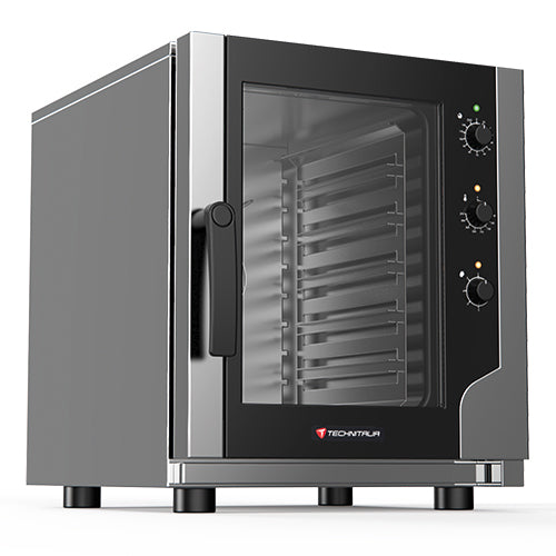 Four mixte a vapeur 5 niveaux gn2/3 cmd mecaniques ouverture laterale gamme space line avec humidificateur régulé 1 ventilateur bidirectionnel espacement niv : 74mm — Technitalia essential