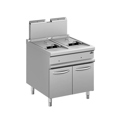 Friteuse a gaz 18l + 18l 2 cuves dot: 2 paniers dim: 130x360x140 + 1 panier 270x360x140 — Technitalia essential