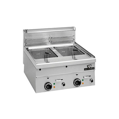 Friteuse electrique 2 cuves 2x10l dot: 1 panier/cuve // dim panier: 225x280x115 — Technitalia essential
