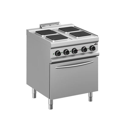Fourneau 4 plaques carrees 2x2,6kw sur four electrique statique gn2/1 dotation four: 1 grille gn2/1 — Technitalia essential
