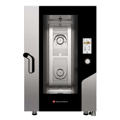 Four mixte a vapeur 11 niveaux gn1/1 cmd tactiles ouverture laterale gamme opium line avec humidificateur régulé 2 ventilateurs bidirectionnels + sonde numerique espacement niv : 68mm — Technitalia gold