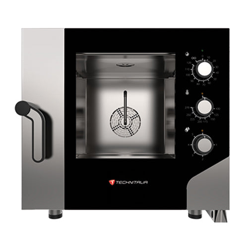 Four mixte a vapeur 5 niveaux gn1/1 cmd mecaniques ouverture laterale gamme opium line avec humidificateur régulé 2 ventilateurs bidirectionnels espacement niv : 68mm — Technitalia gold